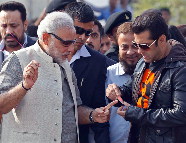 Bollywood Salman Khan with Indian PM Modi